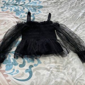 Over the shoulder mesh top